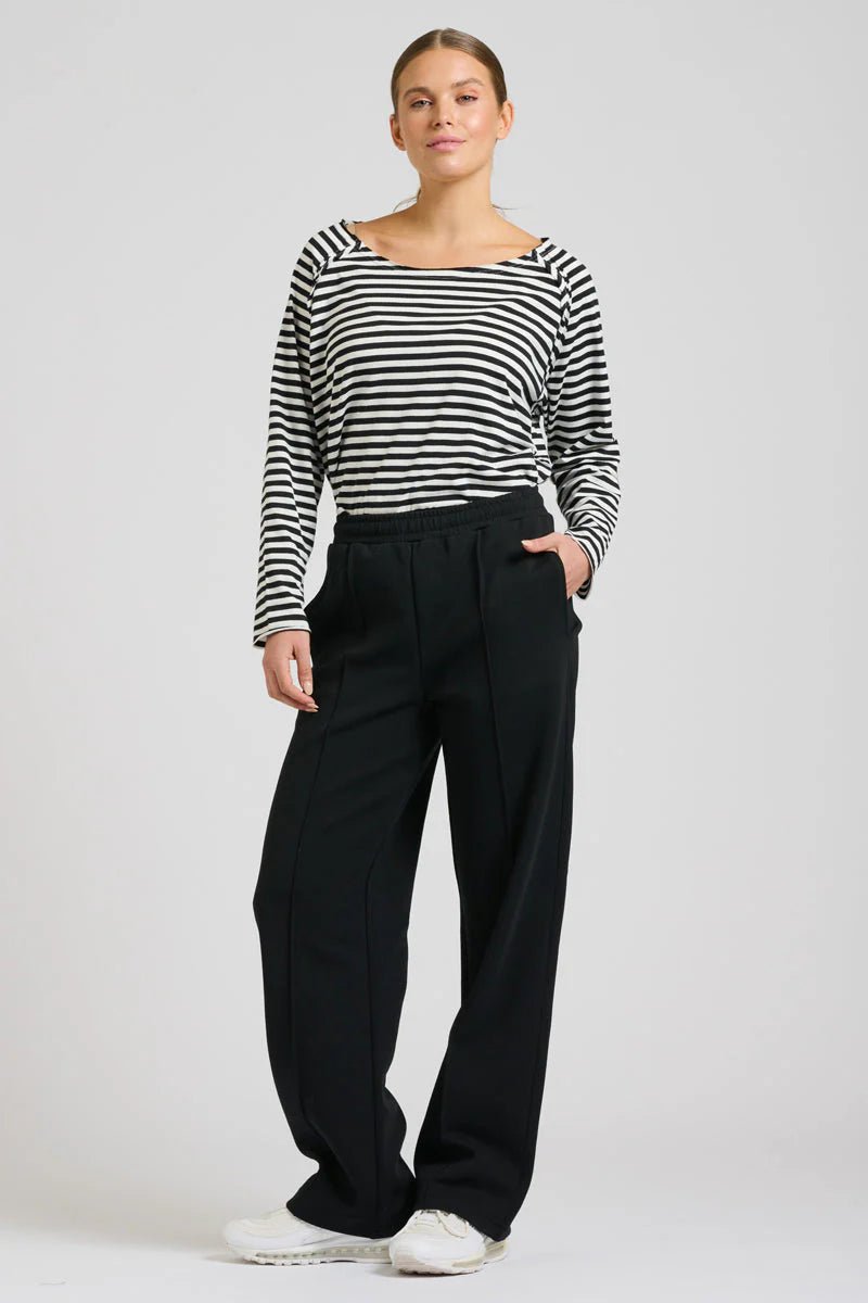 EST 1971 - Scuba Track Pant - Black with Velvet Stripe Pant Est 1971