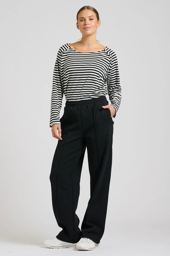 EST 1971 - Scuba Track Pant - Black with Velvet Stripe Pant Est 1971