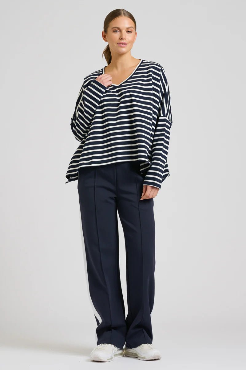 EST 1971 - Scuba Track Pant - French Navy & Ivory Pant Est 1971