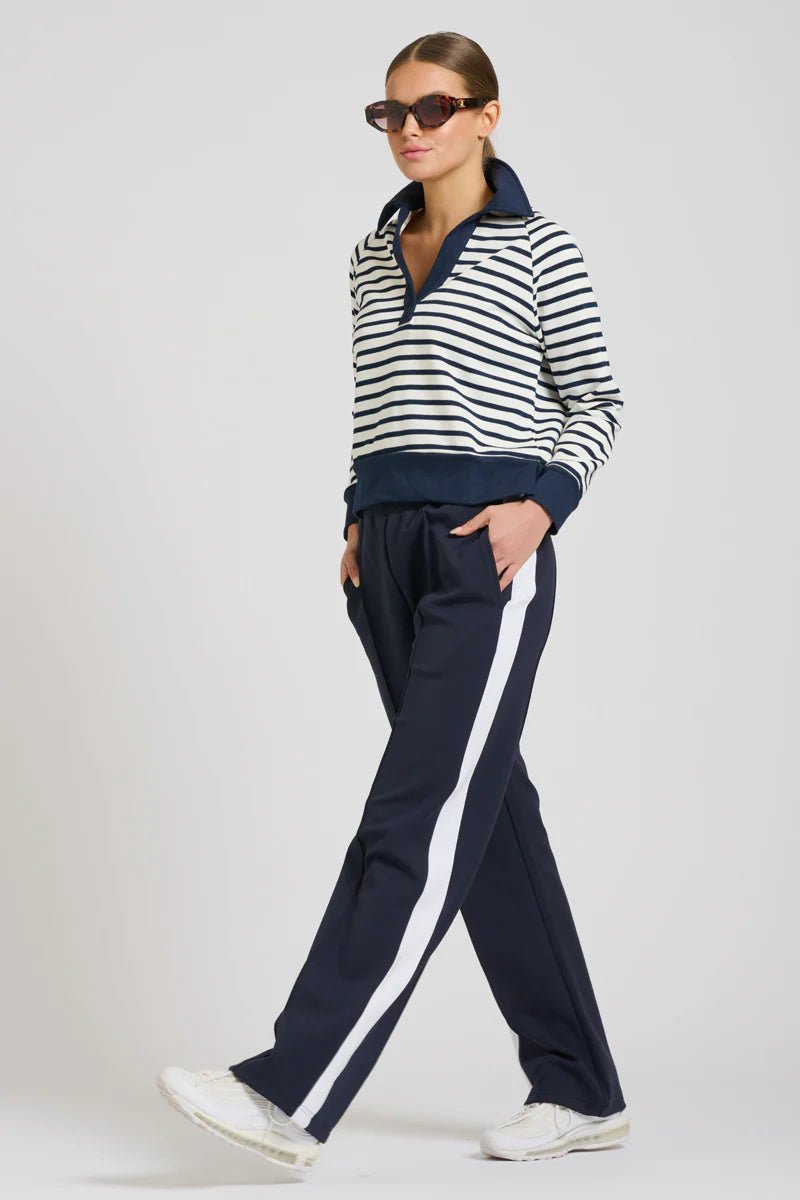 EST 1971 - Scuba Track Pant - French Navy & Ivory Pant Est 1971