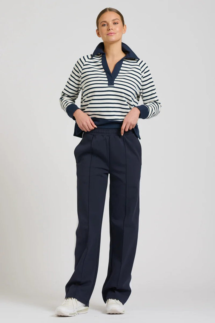 EST 1971 - Scuba Track Pant - French Navy & Ivory Pant Est 1971