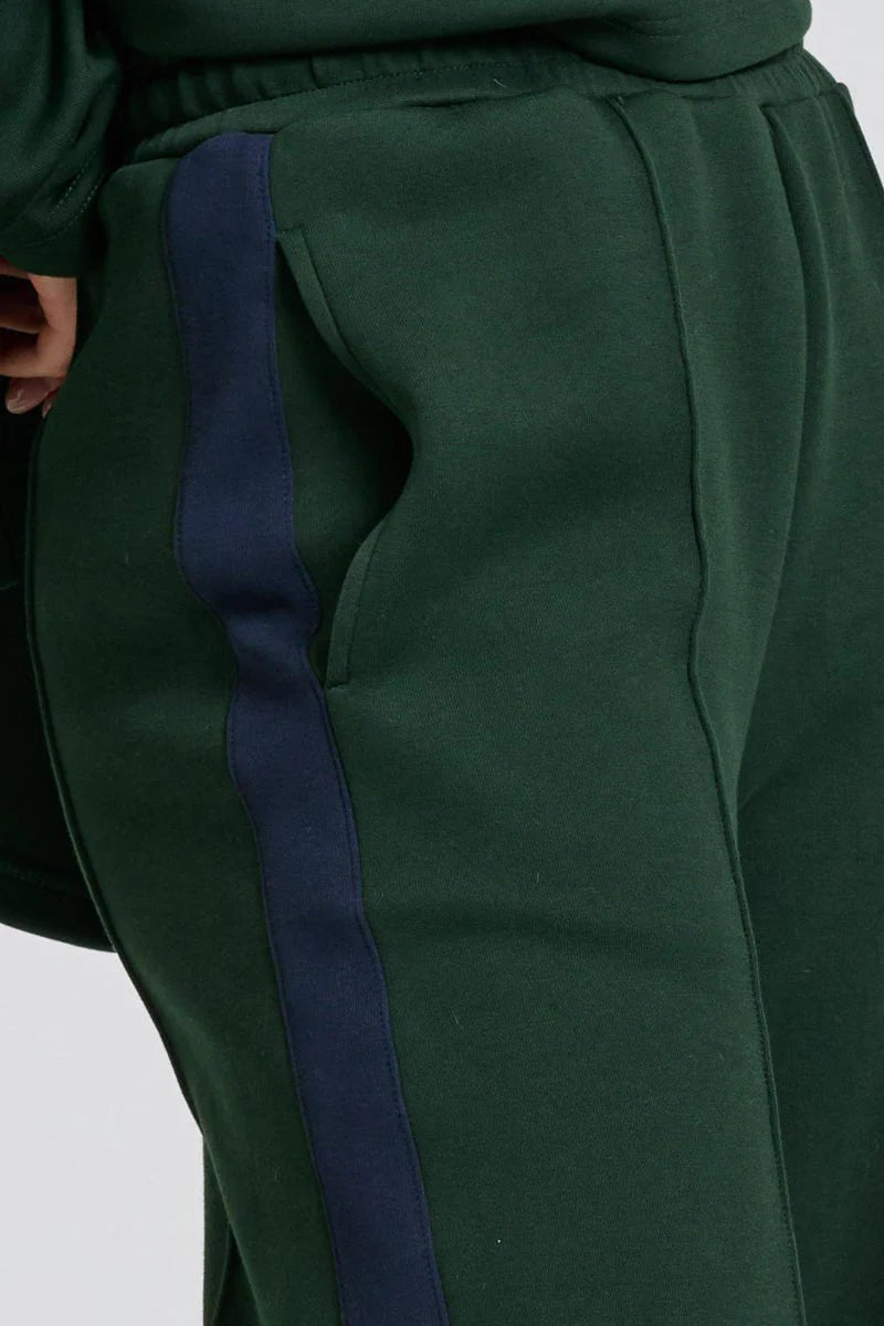 EST 1971 - Scuba Track Pant - Racing Green with Navy Stripe windcheeter Est 1971