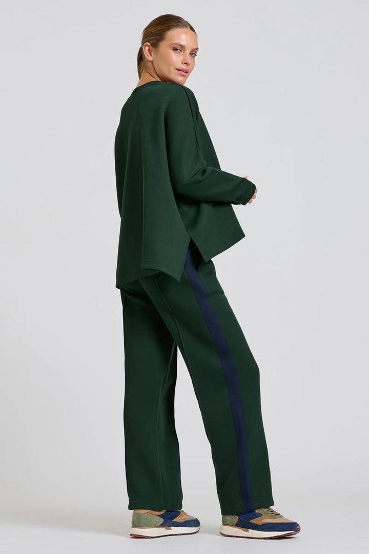 EST 1971 - Scuba Track Pant - Racing Green with Navy Stripe Pant Est 1971
