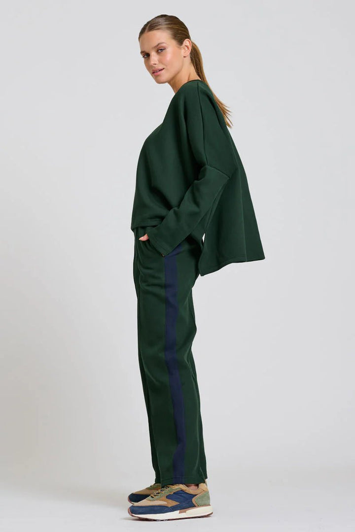 EST 1971 - Scuba Track Pant - Racing Green with Navy Stripe Pant Est 1971