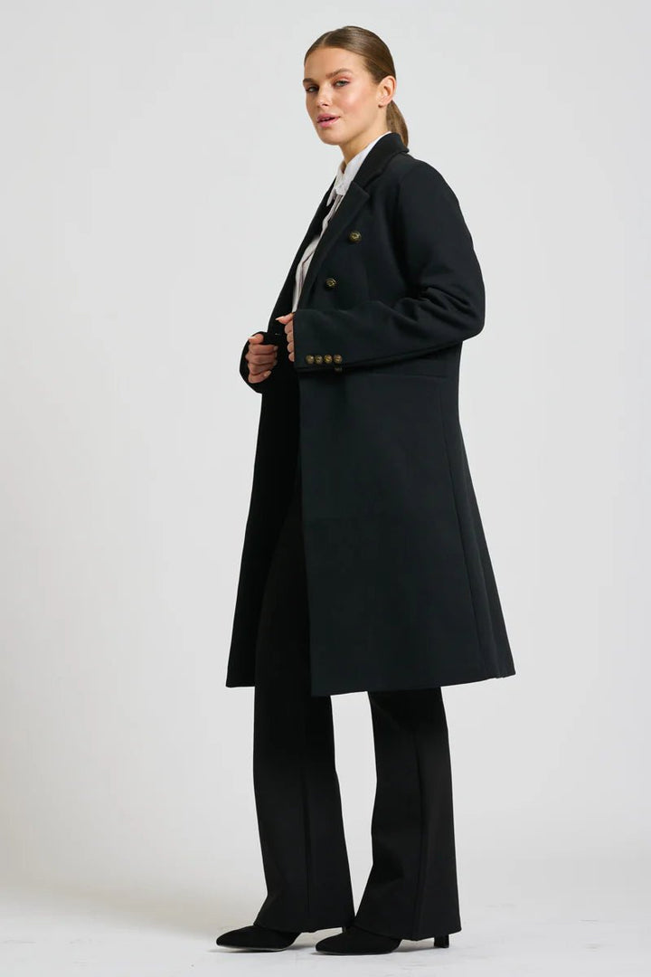 EST 1971 - The Louise Long Line Coat BLACK windcheeter Est 1971