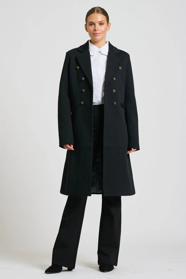 EST 1971 - The Louise Long Line Coat BLACK windcheeter Est 1971
