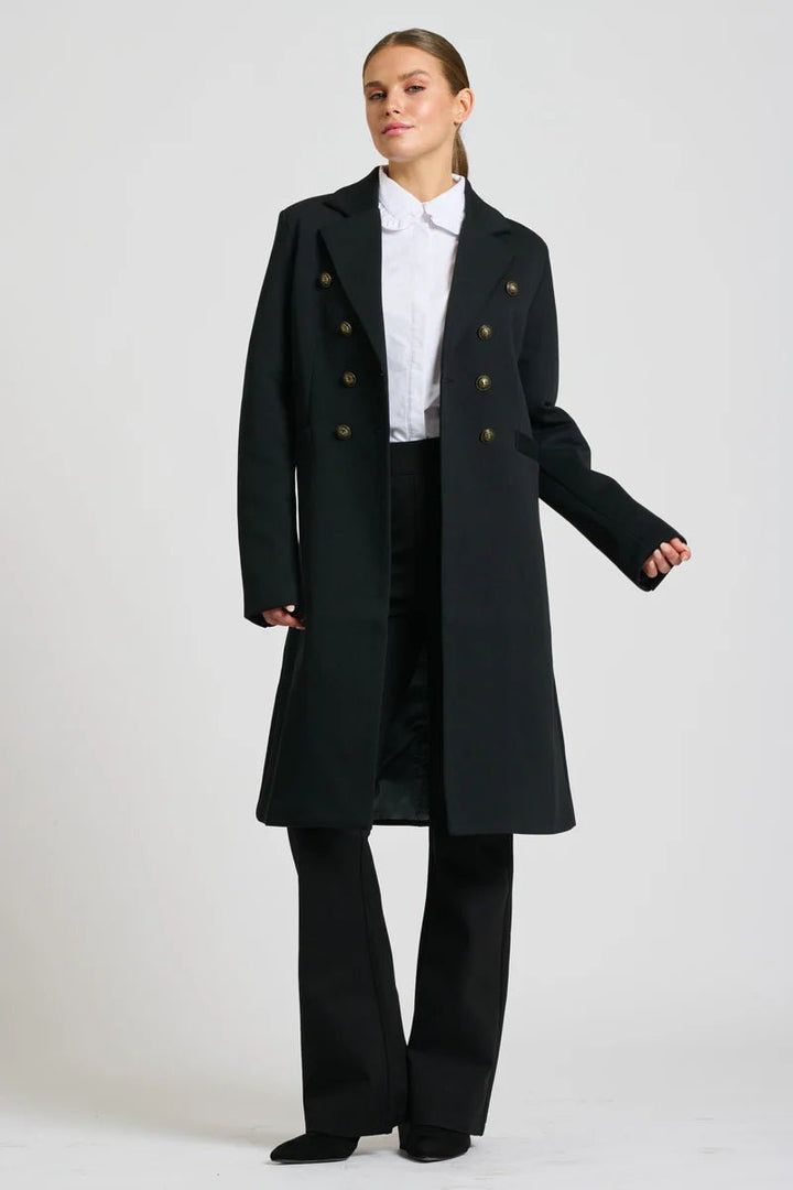 EST 1971 - The Louise Long Line Coat BLACK windcheeter Est 1971