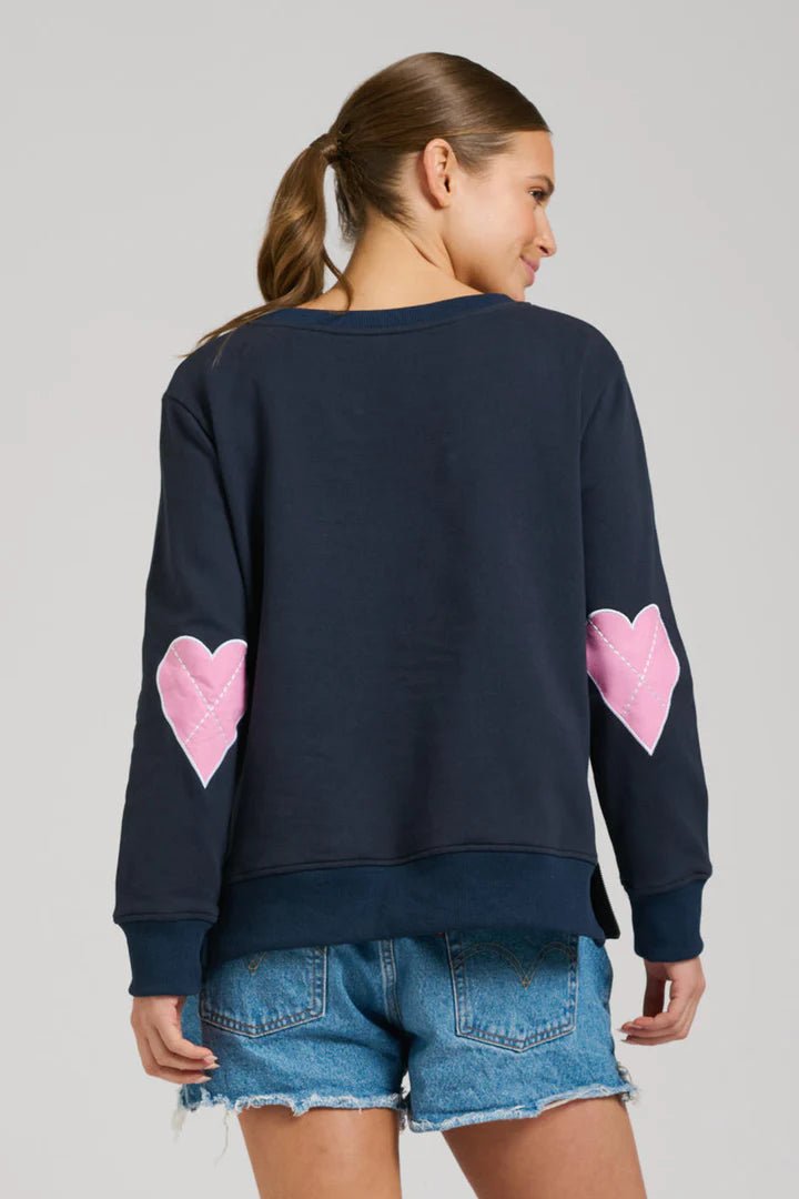 EST 1971 Zipside Classic Cotton Sweatshirt - French Navy Hearts windcheeter Est 1971