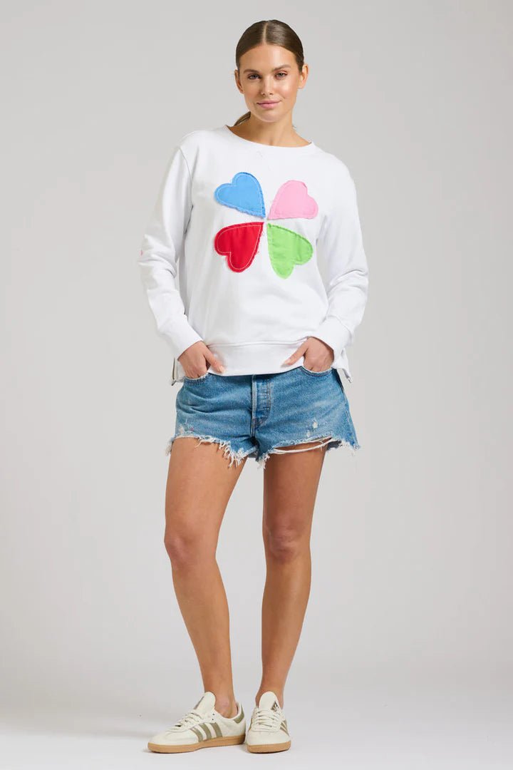 EST 1971 Zipside Classic Cotton Sweatshirt - White Hearts windcheeter Est 1971