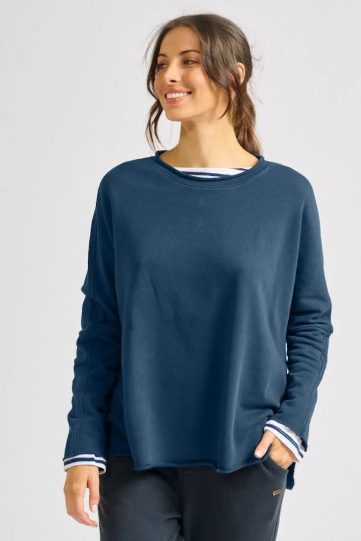 EST1971 -Raw Long Sleeve Sweatshirt - Navy Windcheaters Est 1971