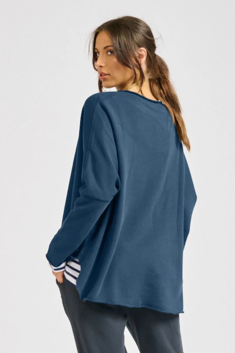 EST1971 -Raw Long Sleeve Sweatshirt - Navy Windcheaters Est 1971