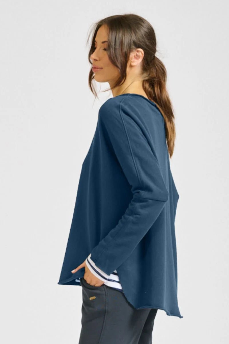 EST1971 -Raw Long Sleeve Sweatshirt - Navy Windcheaters Est 1971