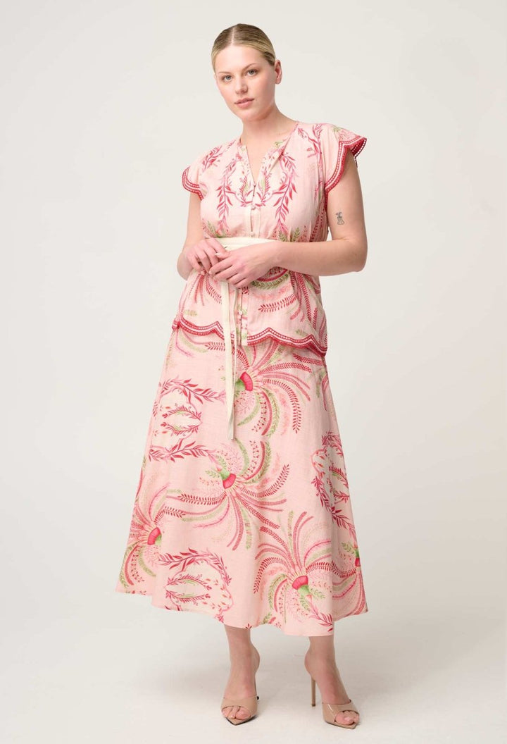 Estrella Viscose Skirt - Palmarosa skirt Once Was