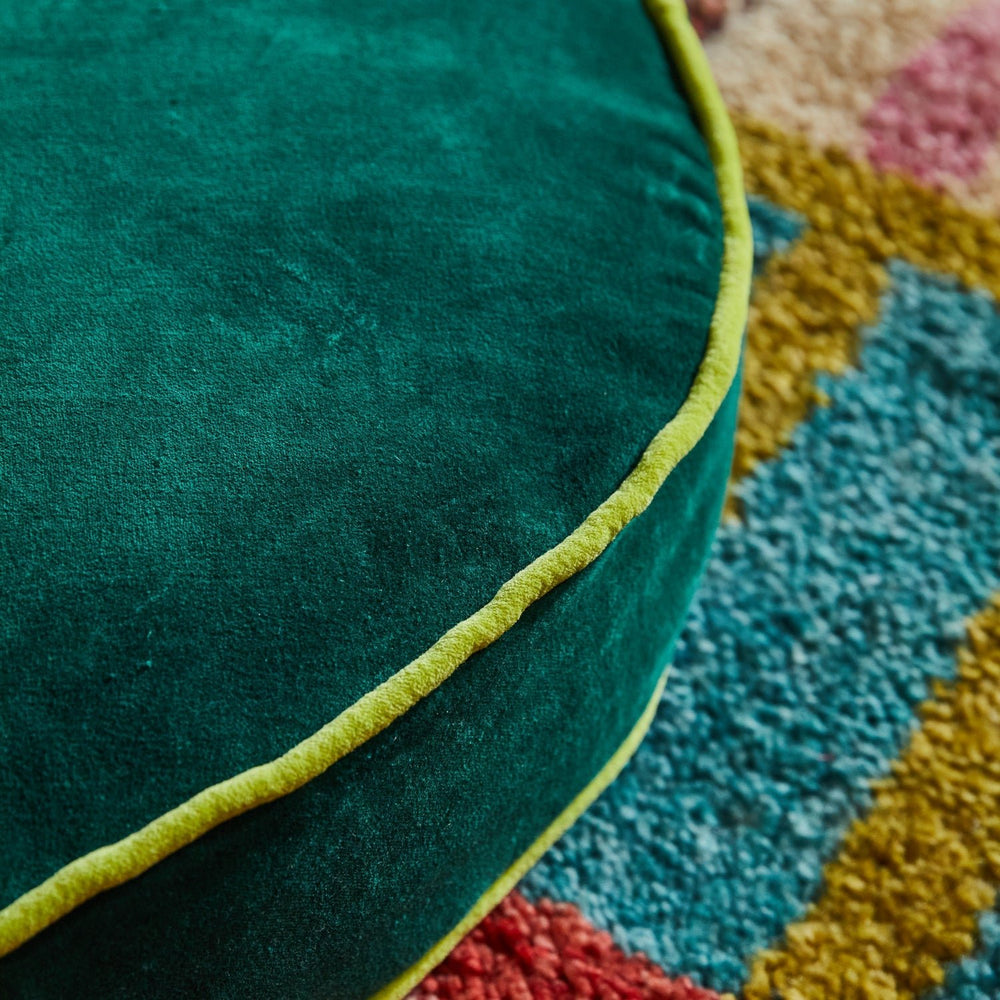 Etienne Velvet Floor Cushion - Forest home Sage & Clare