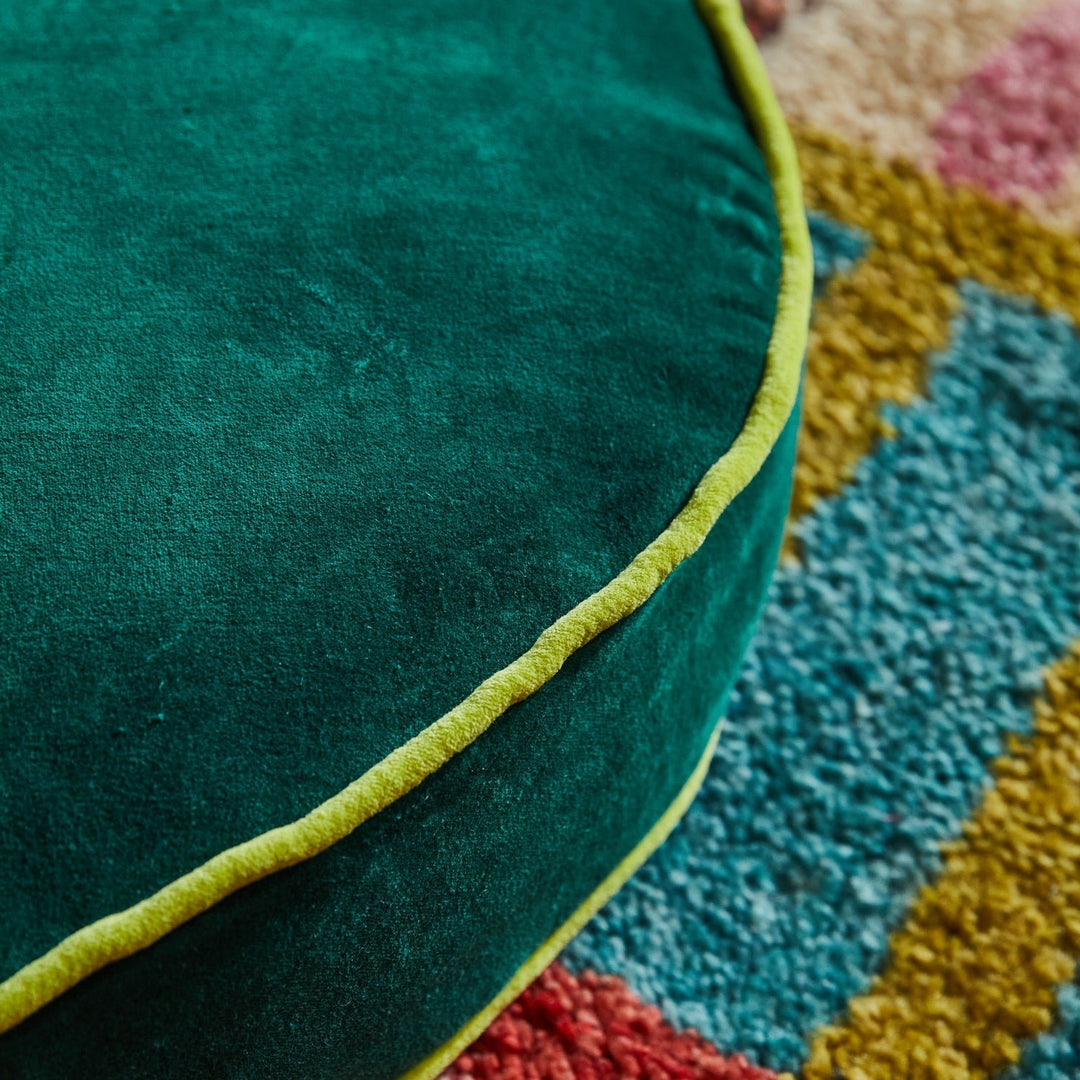 Etienne Velvet Floor Cushion - Forest home Sage & Clare