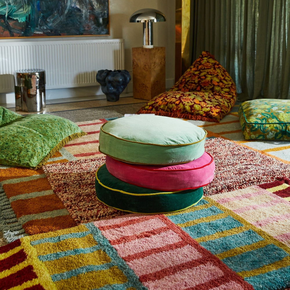 Etienne Velvet Floor Cushion - Jade home Sage & Clare