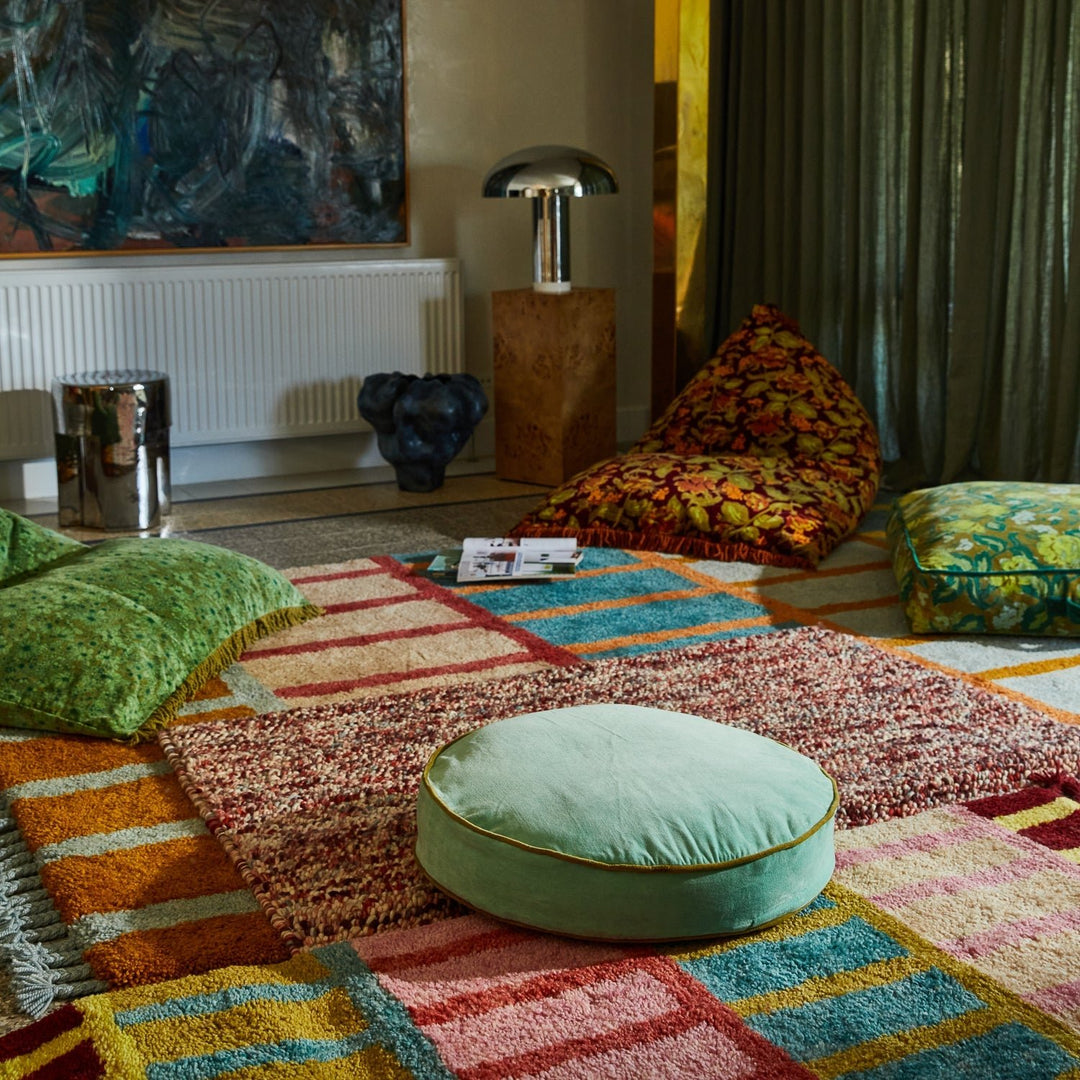 Etienne Velvet Floor Cushion - Jade home Sage & Clare