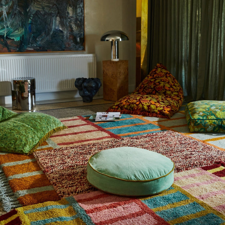 Etienne Velvet Floor Cushion - Jade home Sage & Clare