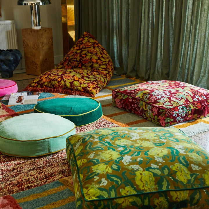 Etienne Velvet Floor Cushion - Jade home Sage & Clare