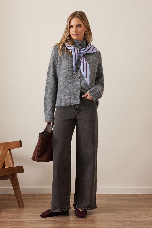 Evie Wide Leg Jean - Washed Black Jean Ceres Life