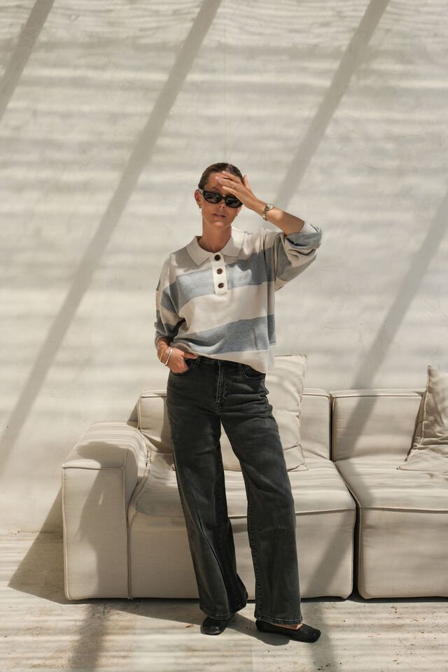 Evie Wide Leg Jean - Washed Black Jean Ceres Life