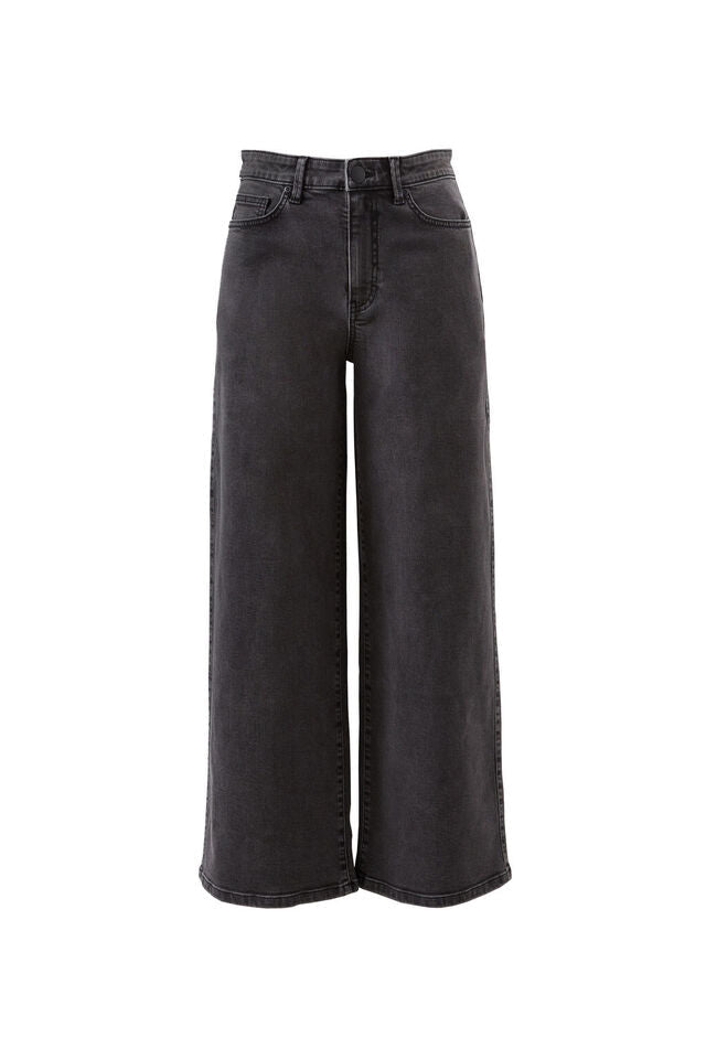 Evie Wide Leg Jean - Washed Black Jean Ceres Life