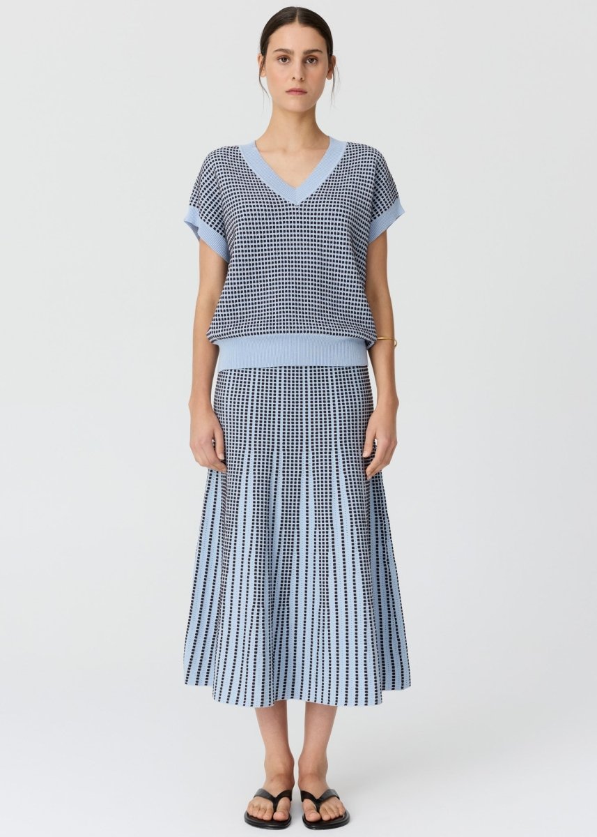 Evlyn Knit Top - Blue / Choc - Stanleyandstone