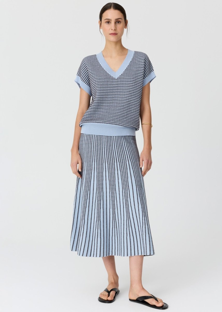 Evlyn Knit Top - Blue / Choc - Stanleyandstone