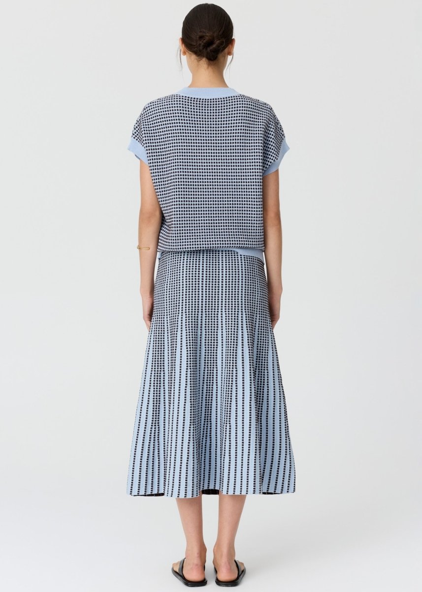 Evlyn Knit Top - Blue / Choc t-shirt POL