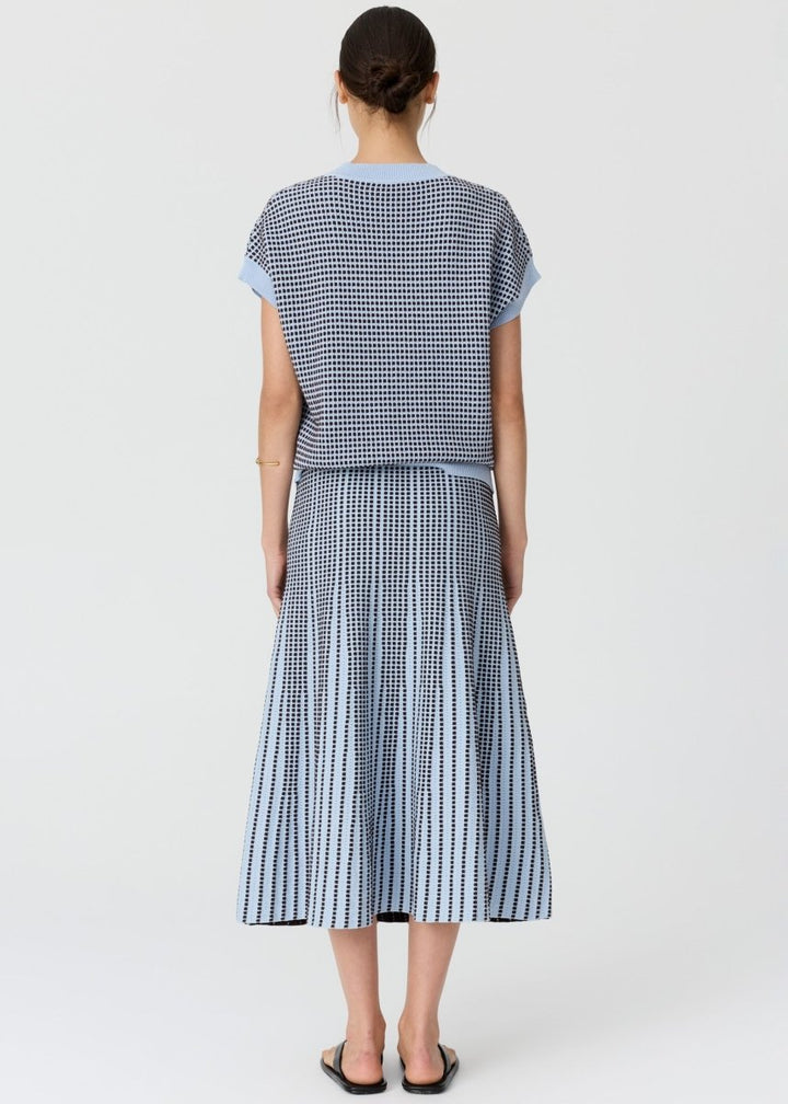 Evlyn Knit Top - Blue / Choc t-shirt POL