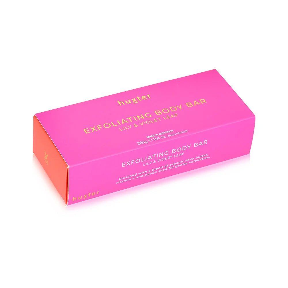 Exfoliating Body Bar 280gm | Lily & Violet Leaf Bar Soap HUXTER