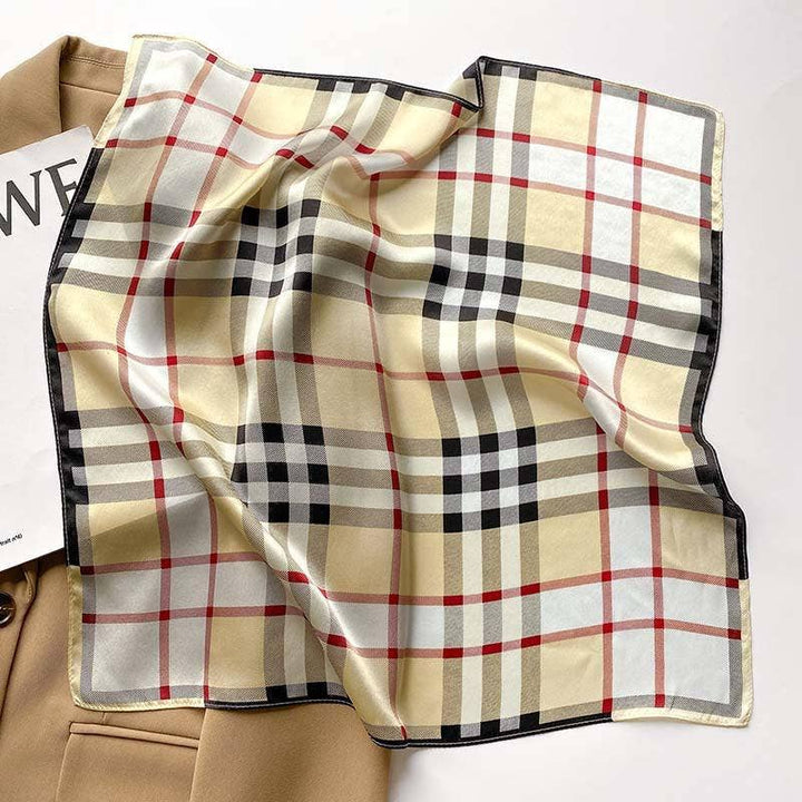 Simple Plaid 100% Mulberry Silk Scarf Stanleyandstone