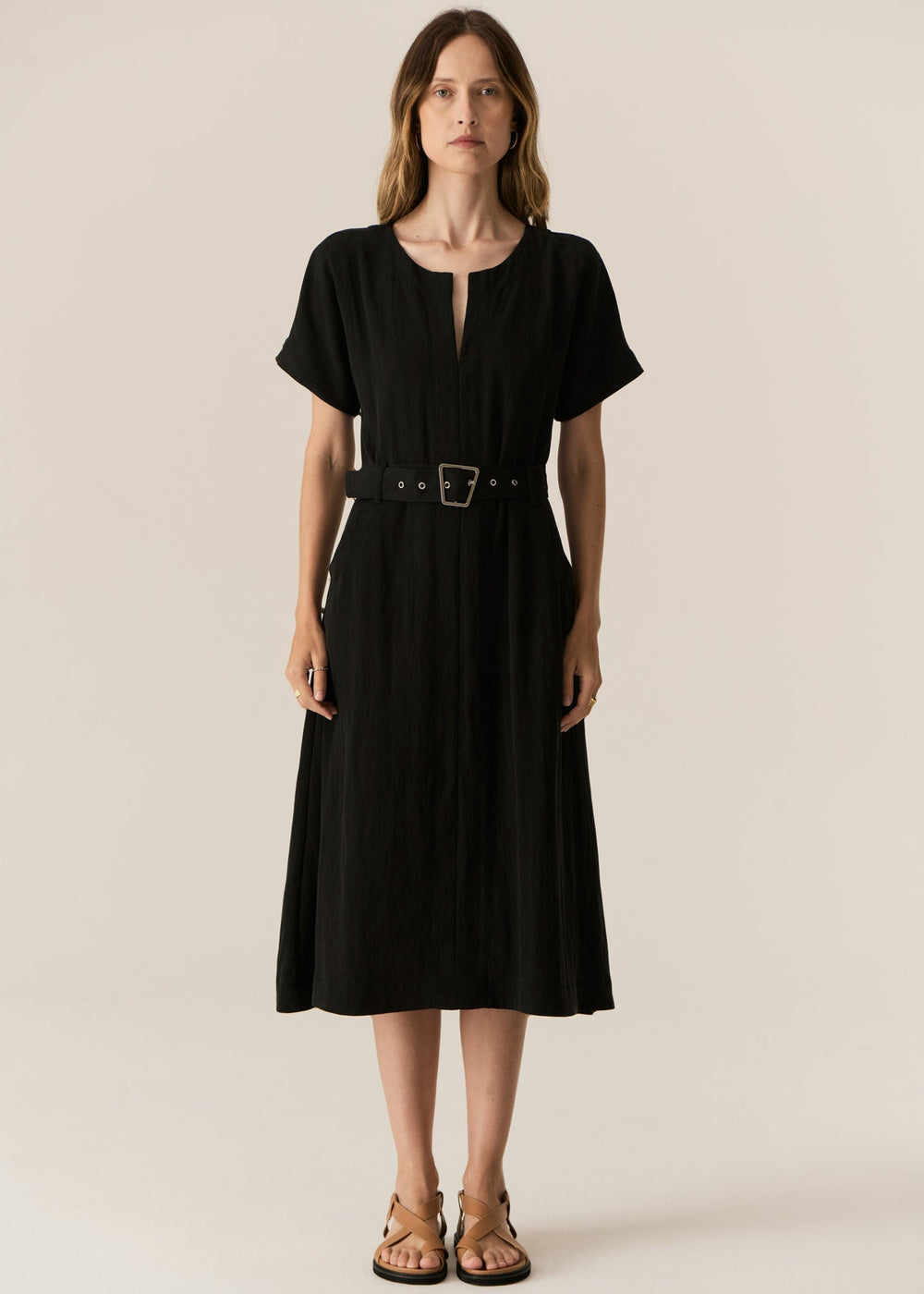Faire Belted Dress - Black Dress POL