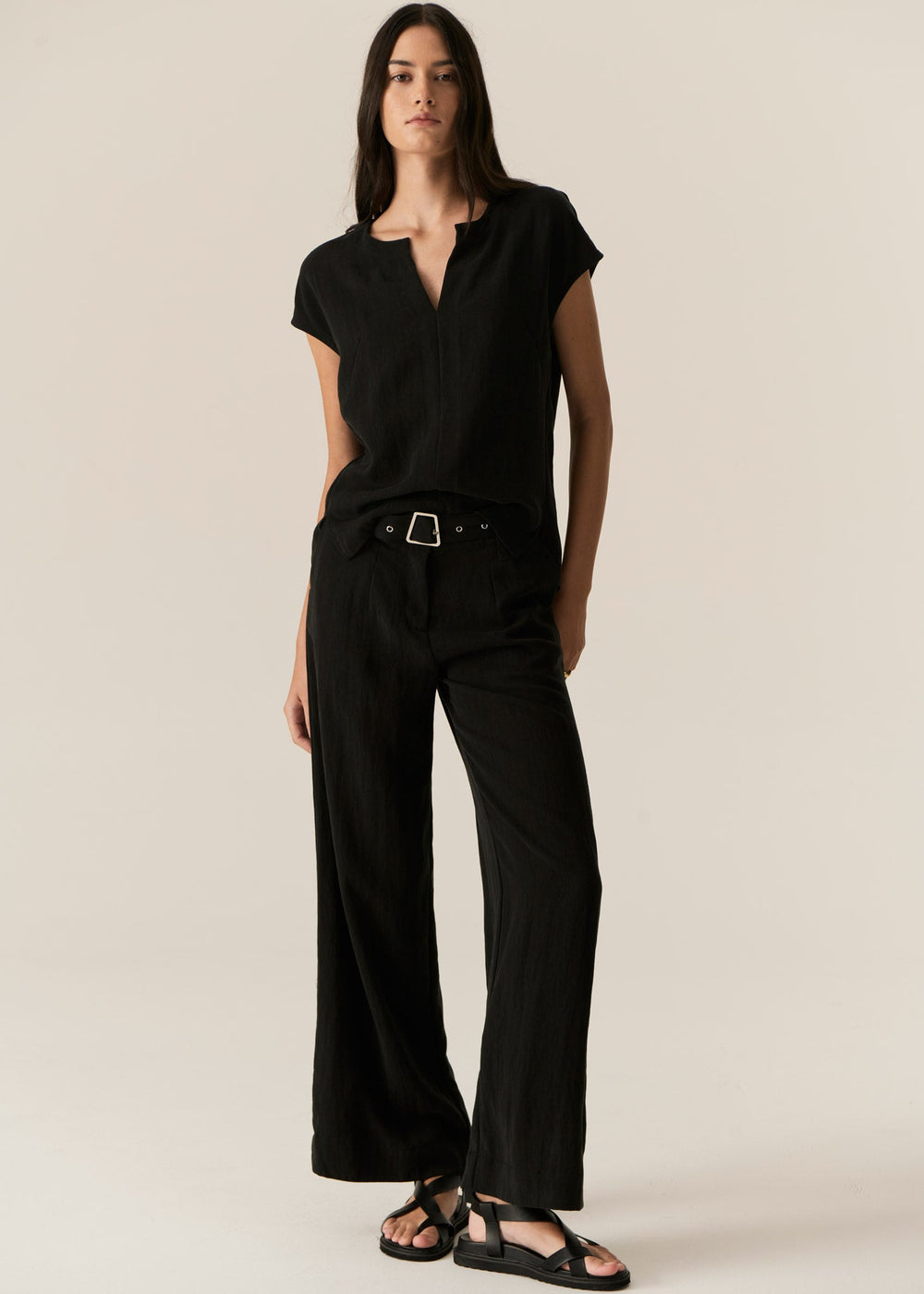 Faire Belted Pants - Black Pant POL