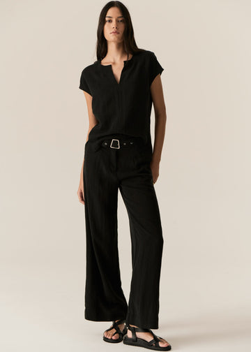 Pol Odette Belted Pant - Navy