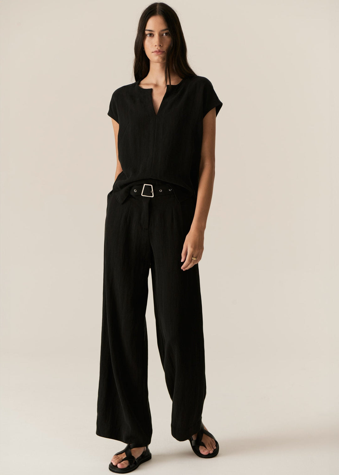 Faire Belted Pants - Black Pant POL