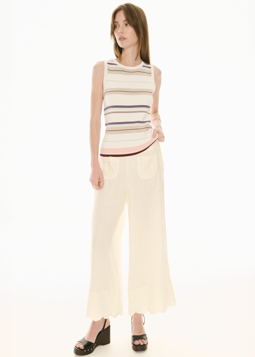 Fey Ribbed Tank - Multistripe tank top POL