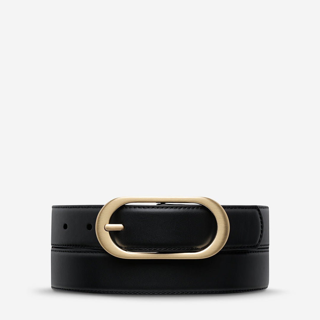Final Loop Belt - Black Nappa/Gold - Stanleyandstone