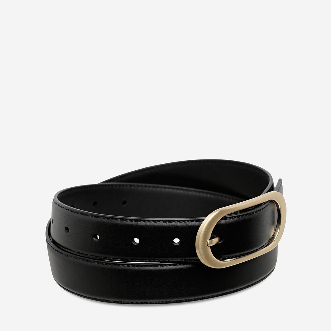 Final Loop Belt - Black Nappa/Gold - Stanleyandstone