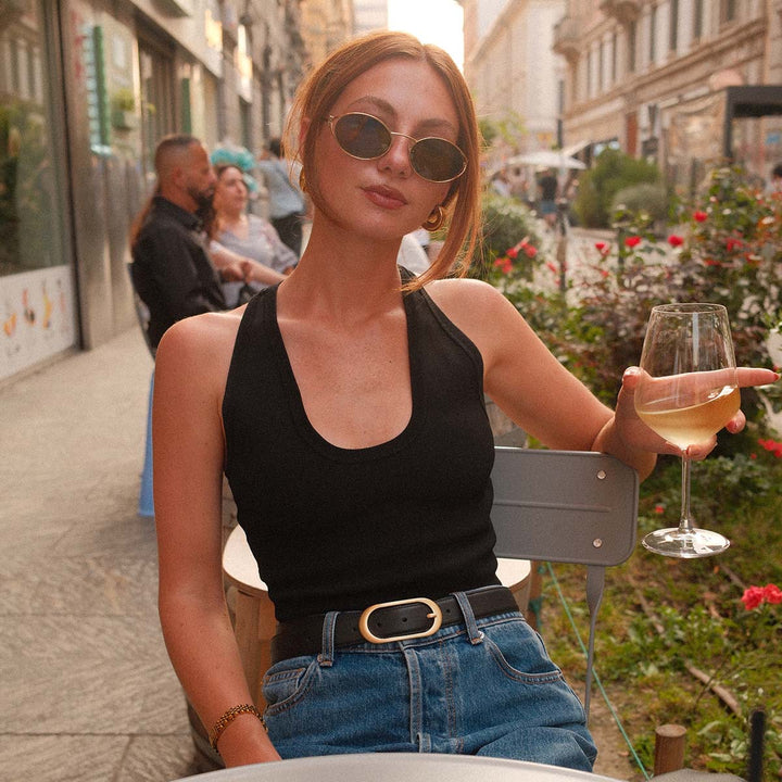 Final Loop Belt - Black Nappa/Gold - Stanleyandstone