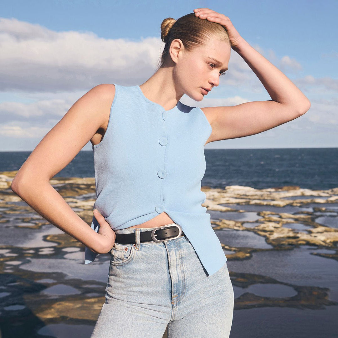 Final Loop Belt - Black Nappa/Silver - Stanleyandstone