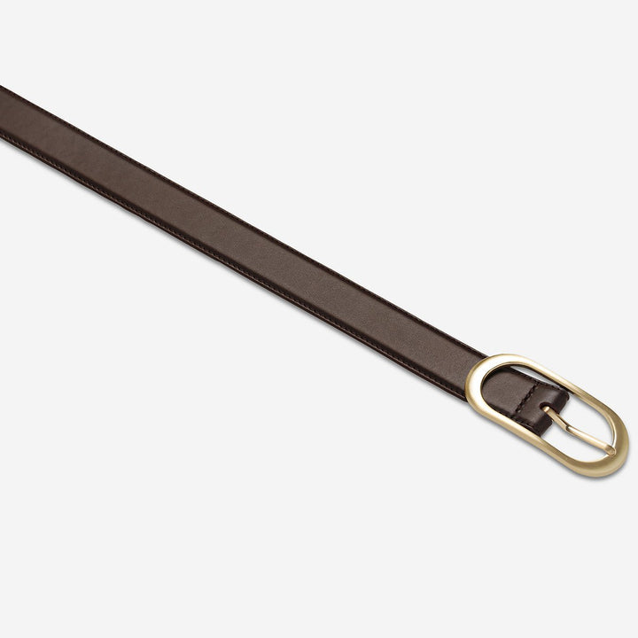 Final Loop Belt - Choc Nappa/Gold - Stanleyandstone