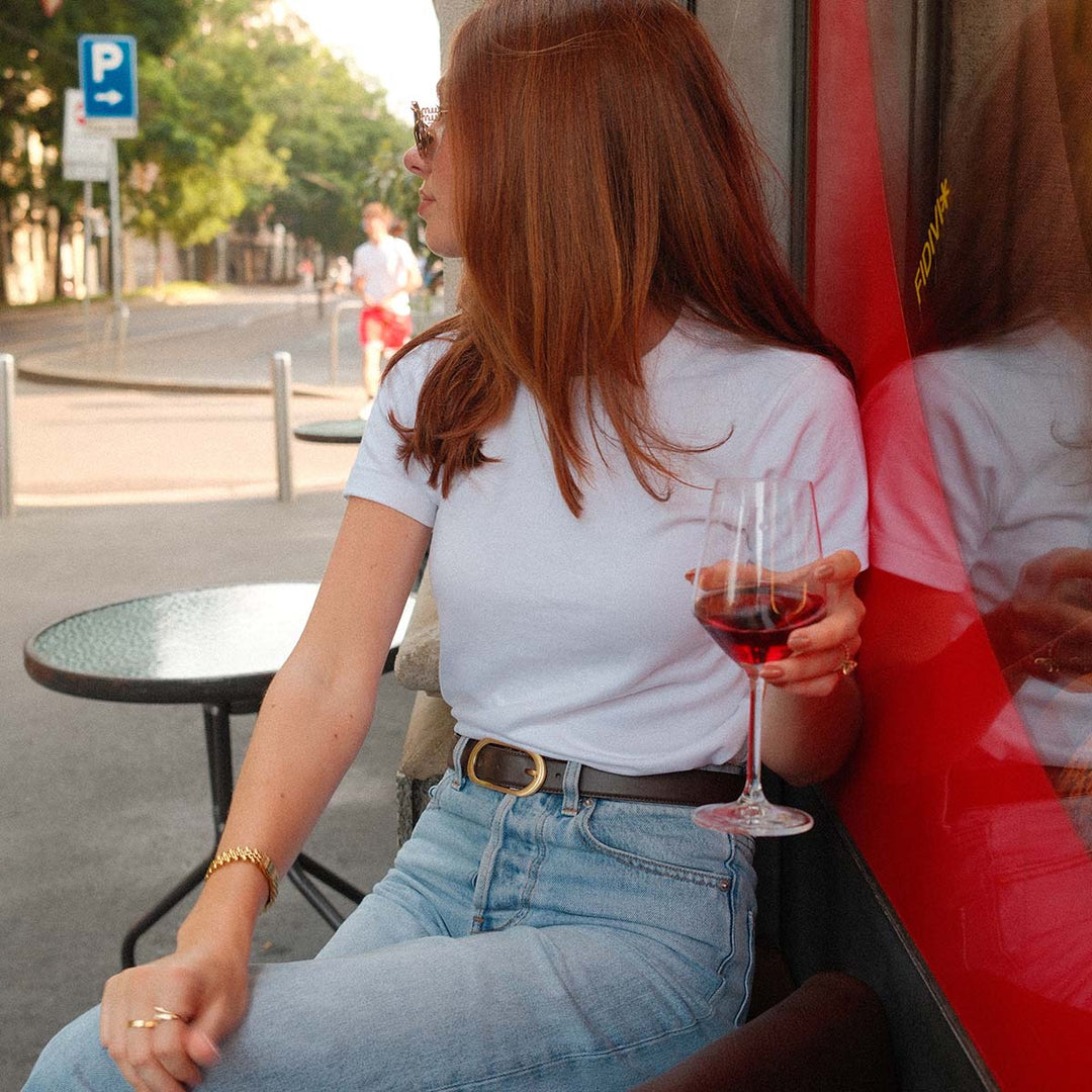 Final Loop Belt - Choc Nappa/Gold - Stanleyandstone