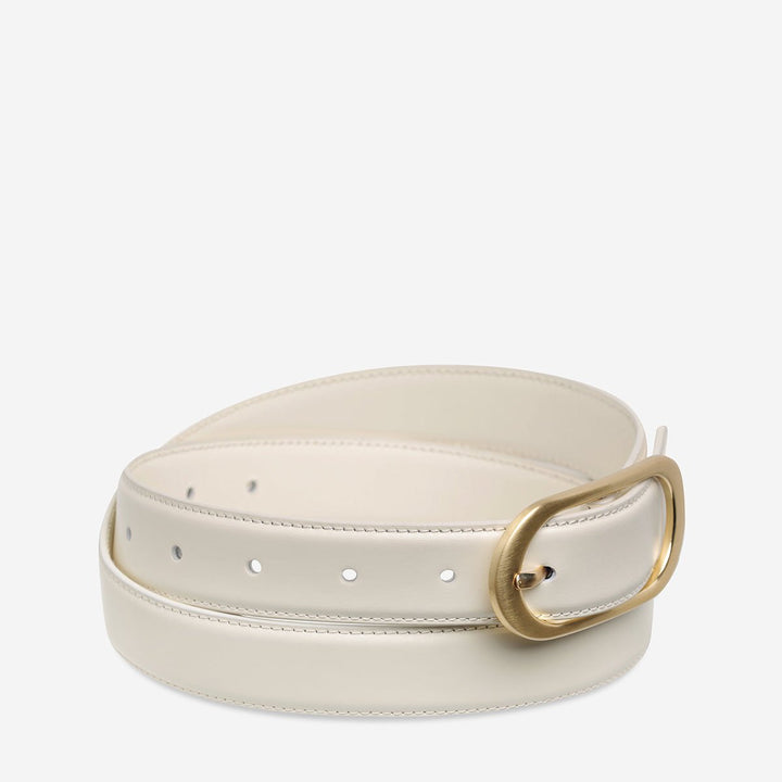 Final Loop Belt - Ivory Nappa/Gold - Stanleyandstone