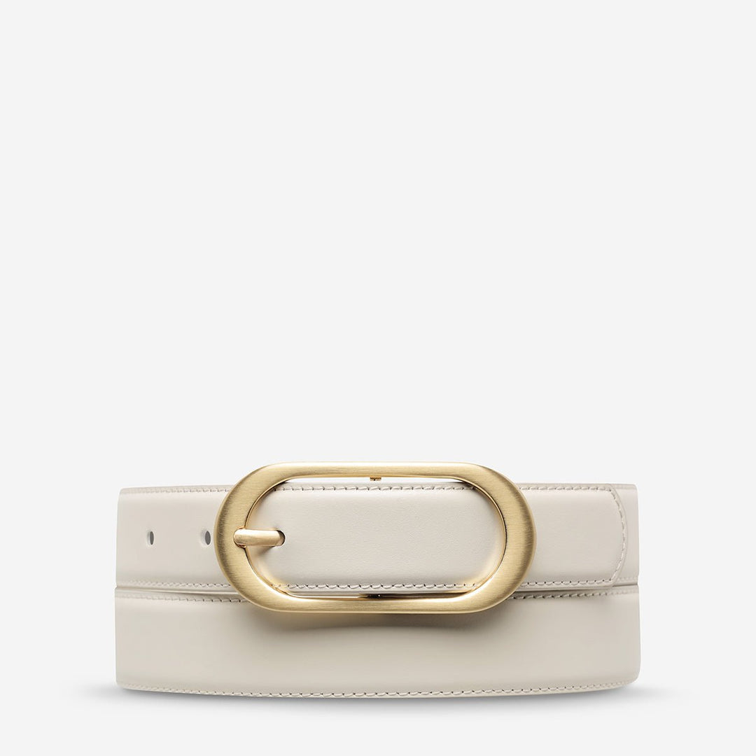 Final Loop Belt - Ivory Nappa/Gold - Stanleyandstone