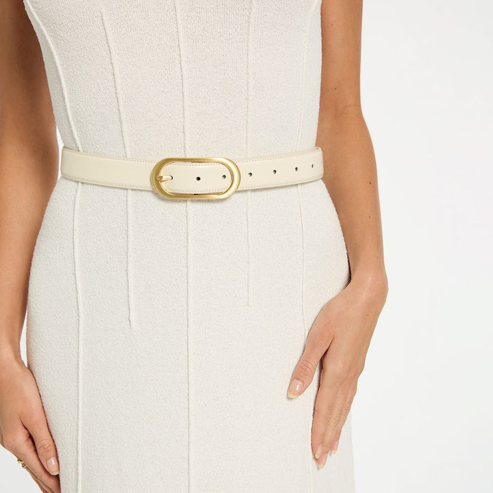 Final Loop Belt - Ivory Nappa/Gold - Stanleyandstone