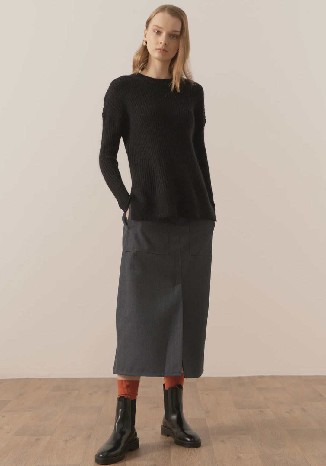 Fitch Ribbed Knit - Black knits POL