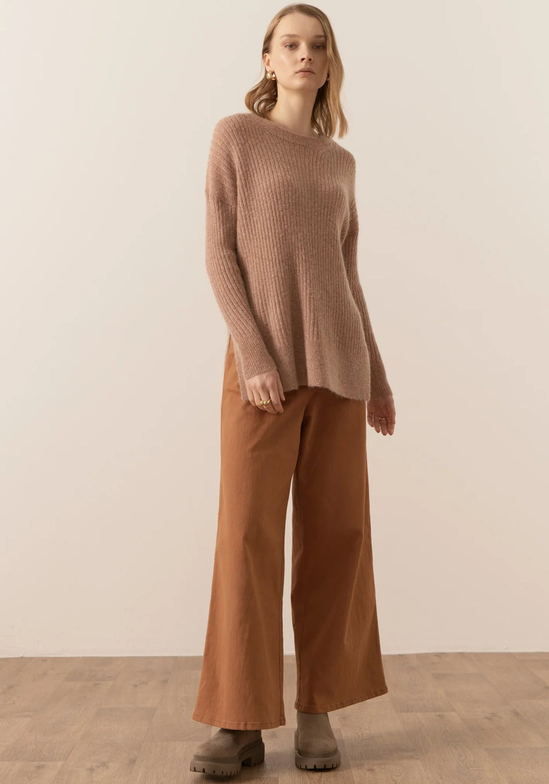Fitch Ribbed Knit- Blush knits POL