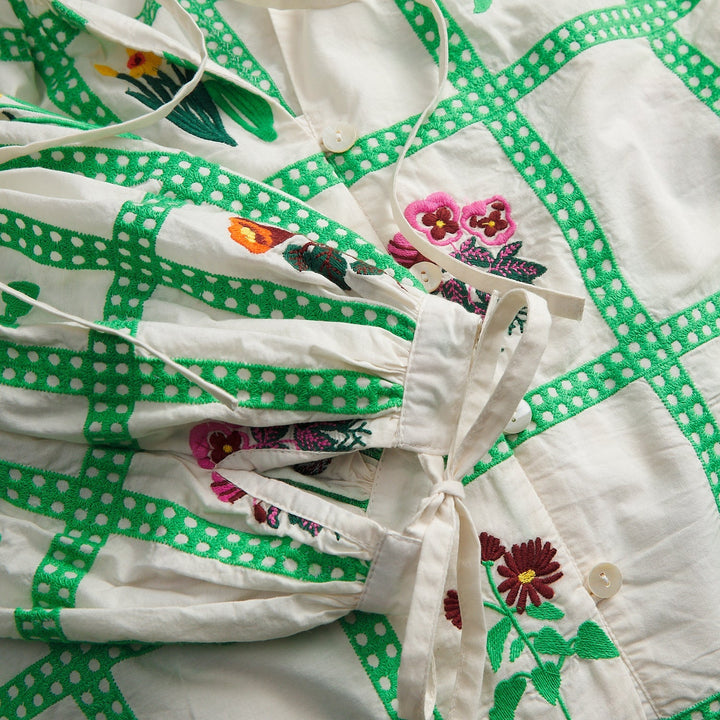 Florina Blouse - Porcelain Blouse Sage &amp; Clare