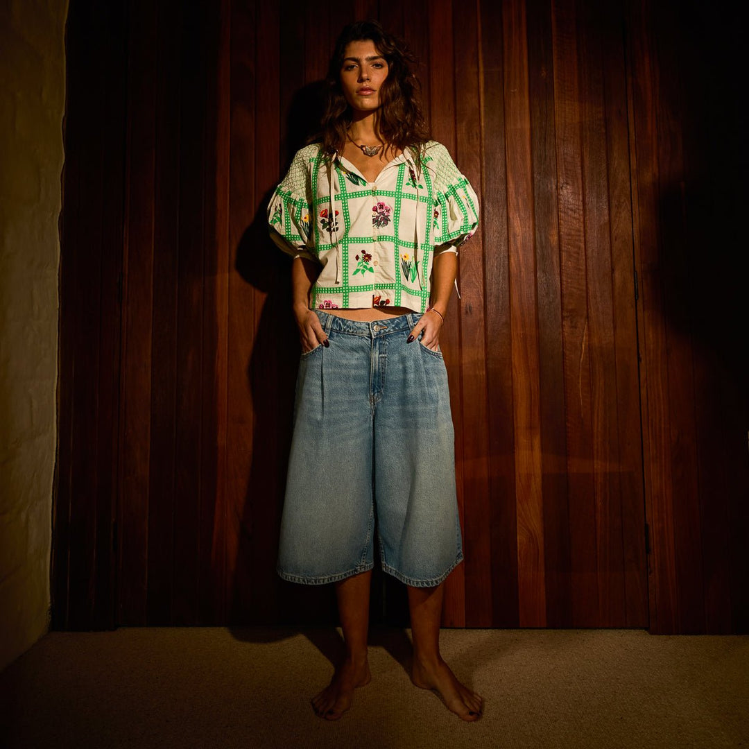 Florina Blouse - Porcelain Blouse Sage &amp; Clare